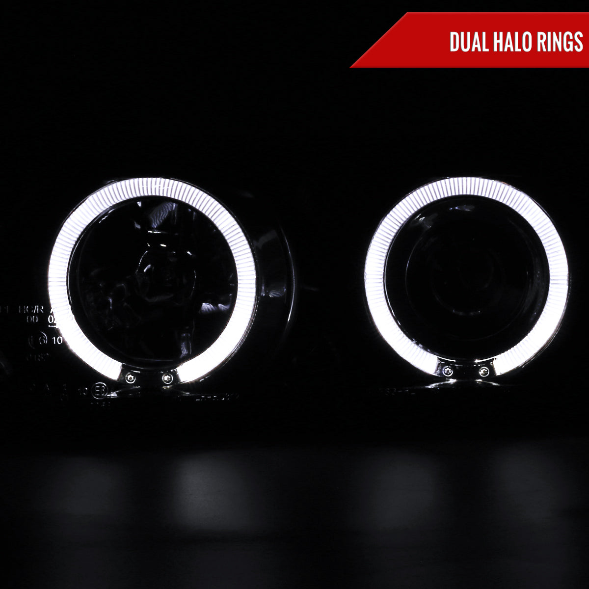 1992-1998 BMW E36 3 Series Coupe/Sedan Dual Halo Projector Headlights (Glossy Black Housing/Smoked Lens)