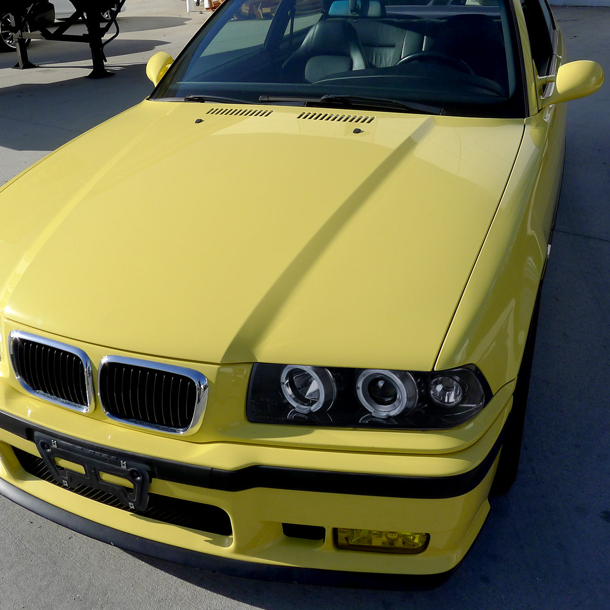 1992-1998 BMW E36 3 Series Coupe/Sedan Dual Halo Projector Headlights (Glossy Black Housing/Smoked Lens)