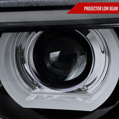 1995-2001 BMW E38 7 Series LED Bar Dual Halo Projector Headlights (Glossy Black Housing/Smoked Lens)