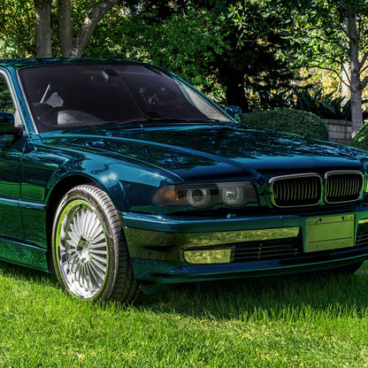1995-2001 BMW E38 7 Series LED Bar Dual Halo Projector Headlights (Glossy Black Housing/Smoked Lens)