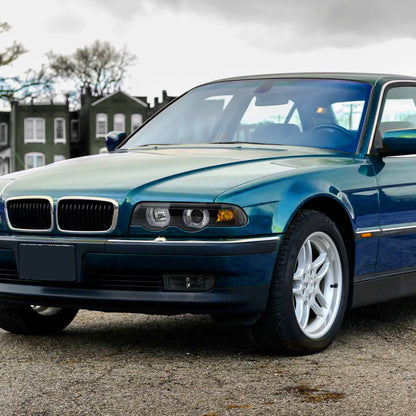1995-2001 BMW E38 7 Series LED Bar Dual Halo Projector Headlights (Matte Black Housing/Clear Lens)