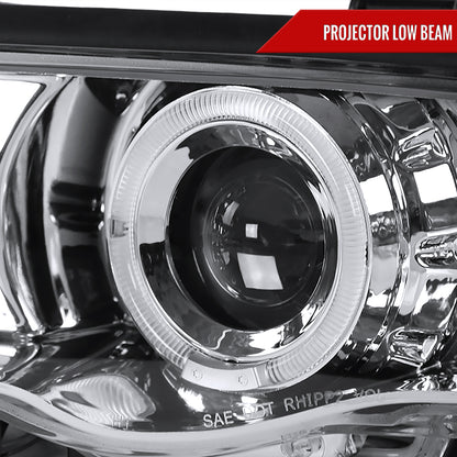 1999-2001 BMW E46 3 Series Sedan Dual Halo Projector Headlights (Chrome Housing/Clear Lens)