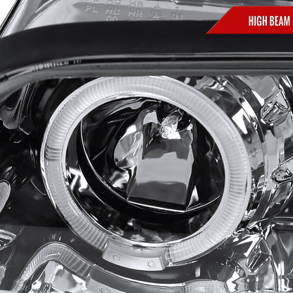 1999-2001 BMW E46 3 Series Sedan Dual Halo Projector Headlights (Chrome Housing/Clear Lens)