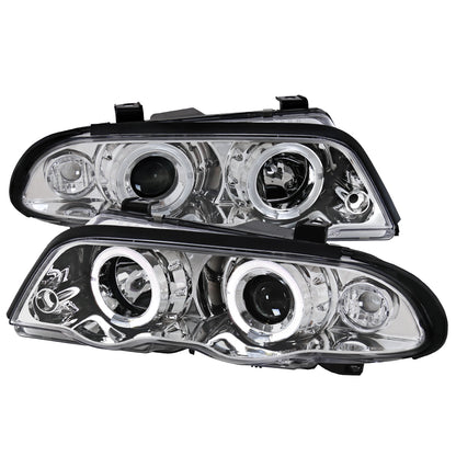 1999-2001 BMW E46 3 Series Sedan Dual Halo Projector Headlights (Chrome Housing/Clear Lens)