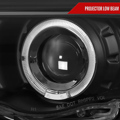 1999-2001 BMW E46 3 Series Sedan Dual Halo Projector Headlights (Matte Black Housing/Clear Lens)