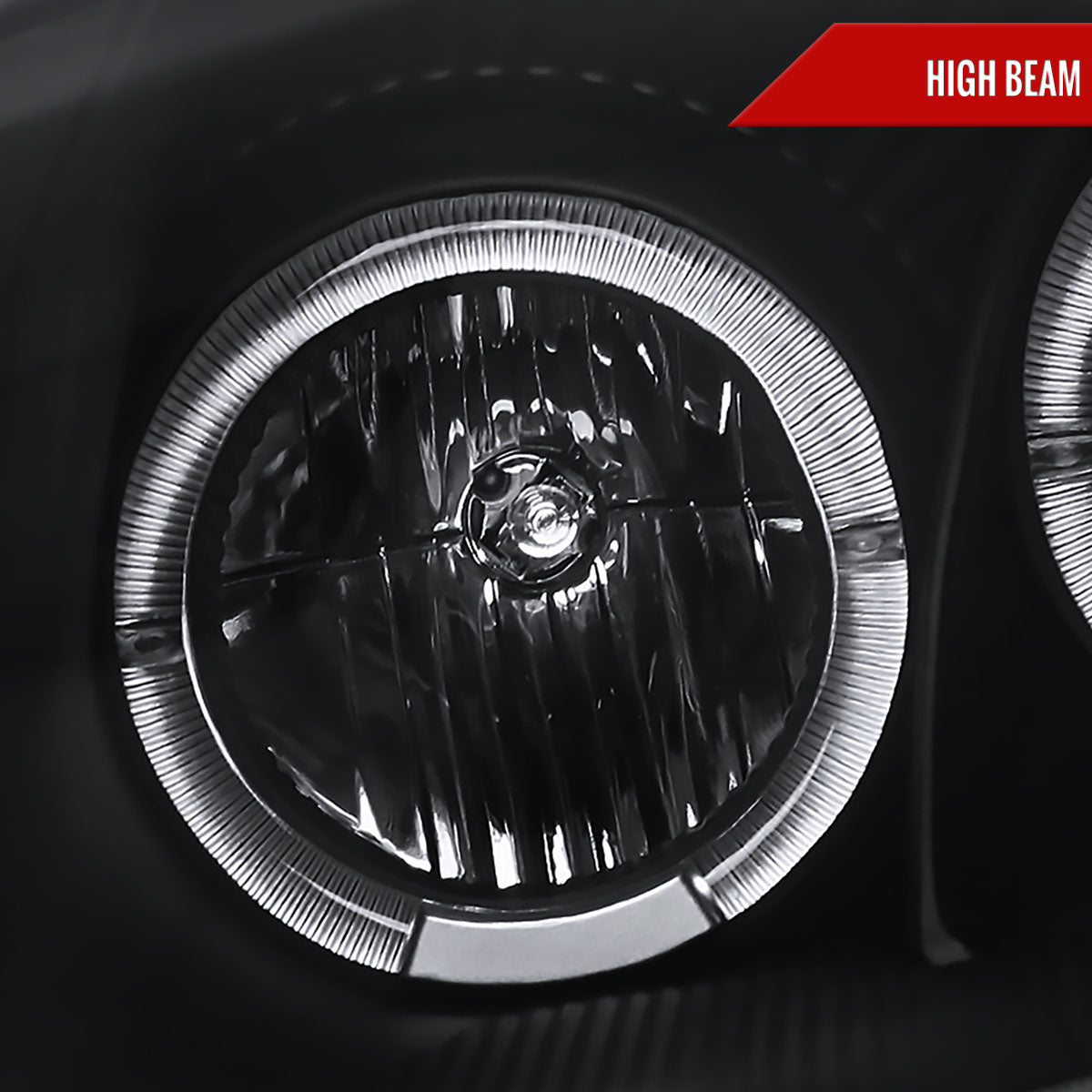 2000-2005 Mitsubishi Eclipse Dual Halo Projector Headlights w/ SMD LED Light Strip (Matte Black Housing/Clear Lens)