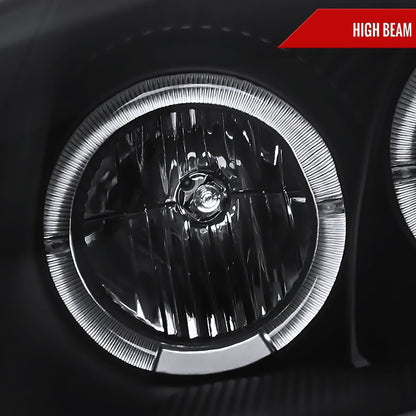 2000-2005 Mitsubishi Eclipse Dual Halo Projector Headlights w/ SMD LED Light Strip (Matte Black Housing/Clear Lens)