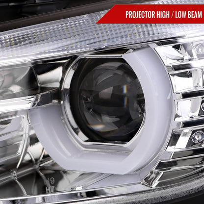 2012-2015 BMW F30 3 Series Sedan Dual LED U-Bar Projector HID-Compatible Headlights w/ LED Turn Signal Lights (Chrome Housing/Clear Lens)