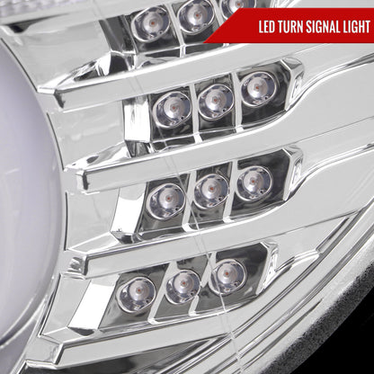 2012-2015 BMW F30 3 Series Sedan Dual LED U-Bar Projector HID-Compatible Headlights w/ LED Turn Signal Lights (Chrome Housing/Clear Lens)