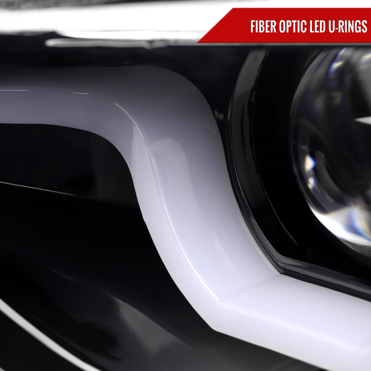 2012-2015 BMW F30 3 Series Sedan Dual LED U-Bar Projector HID-Compatible Headlights w/ LED Turn Signal Lights (Jet Black Housing/Clear Lens)