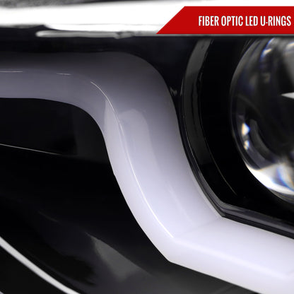2012-2015 BMW F30 3 Series Sedan Dual LED U-Bar Projector HID-Compatible Headlights w/ LED Turn Signal Lights (Jet Black Housing/Clear Lens)