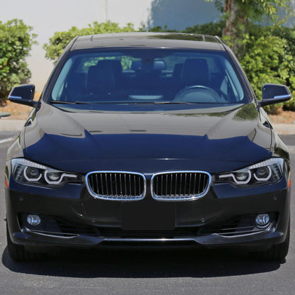 2012-2015 BMW F30 3 Series Sedan Dual LED U-Bar Projector HID-Compatible Headlights w/ LED Turn Signal Lights (Matte Black Housing/Clear Lens)