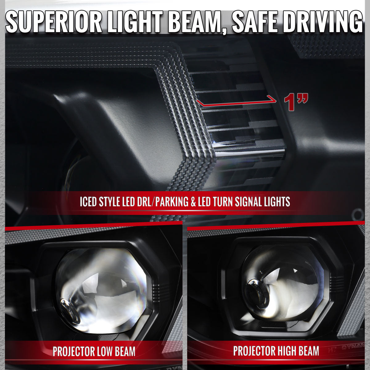 2012-2015 BMW F30 3 Series Sedan Projector Headlights w/ Switchback Sequential LED Turn Signal (Black Housing / Clear Lens)