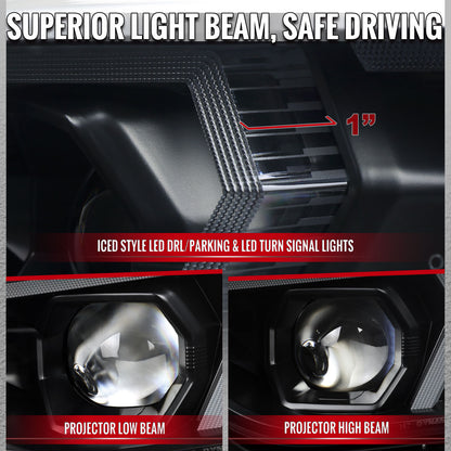 2012-2015 BMW F30 3 Series Sedan Projector Headlights w/ Switchback Sequential LED Turn Signal (Black Housing / Clear Lens)