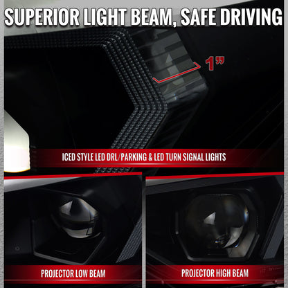2012-2015 BMW F30 3 Series Sedan Projector Headlights w/ Switchback Sequential LED Turn Signal (Black Housing / Smoked Lens)