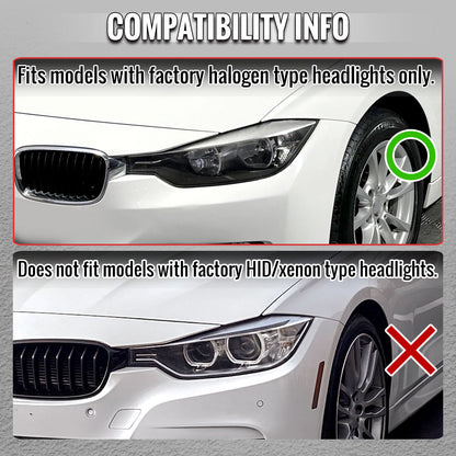 2012-2015 BMW F30 3 Series Sedan Projector Headlights w/ Switchback Sequential LED Turn Signal (Black Housing / Smoked Lens)