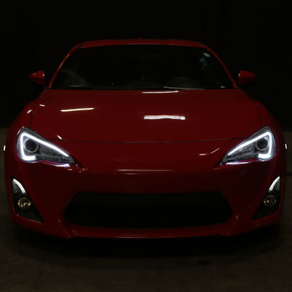 2012-2017 Scion FRS/ Toyota 86 Projector Headlights w/ LED Strip & Turn Signal Lights (Chrome Housing/Clear Lens)