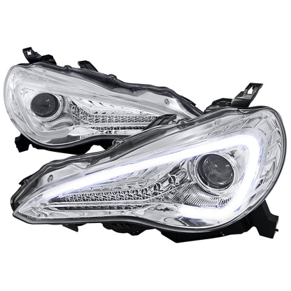 2012-2017 Scion FRS/ Toyota 86 Projector Headlights w/ LED Strip & Turn Signal Lights (Chrome Housing/Clear Lens)