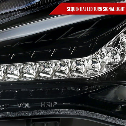 2012-2017 Scion FRS/ Toyota 86 LED Bar Projector Headlights w/ Sequential Turn Signal Lights (Jet Black Housing/Clear Lens)
