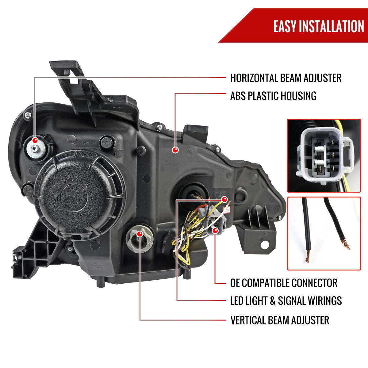 2012-2017 Scion FRS/ Toyota 86 LED Bar Projector Headlights w/ Sequential Turn Signal Lights (Jet Black Housing/Clear Lens)