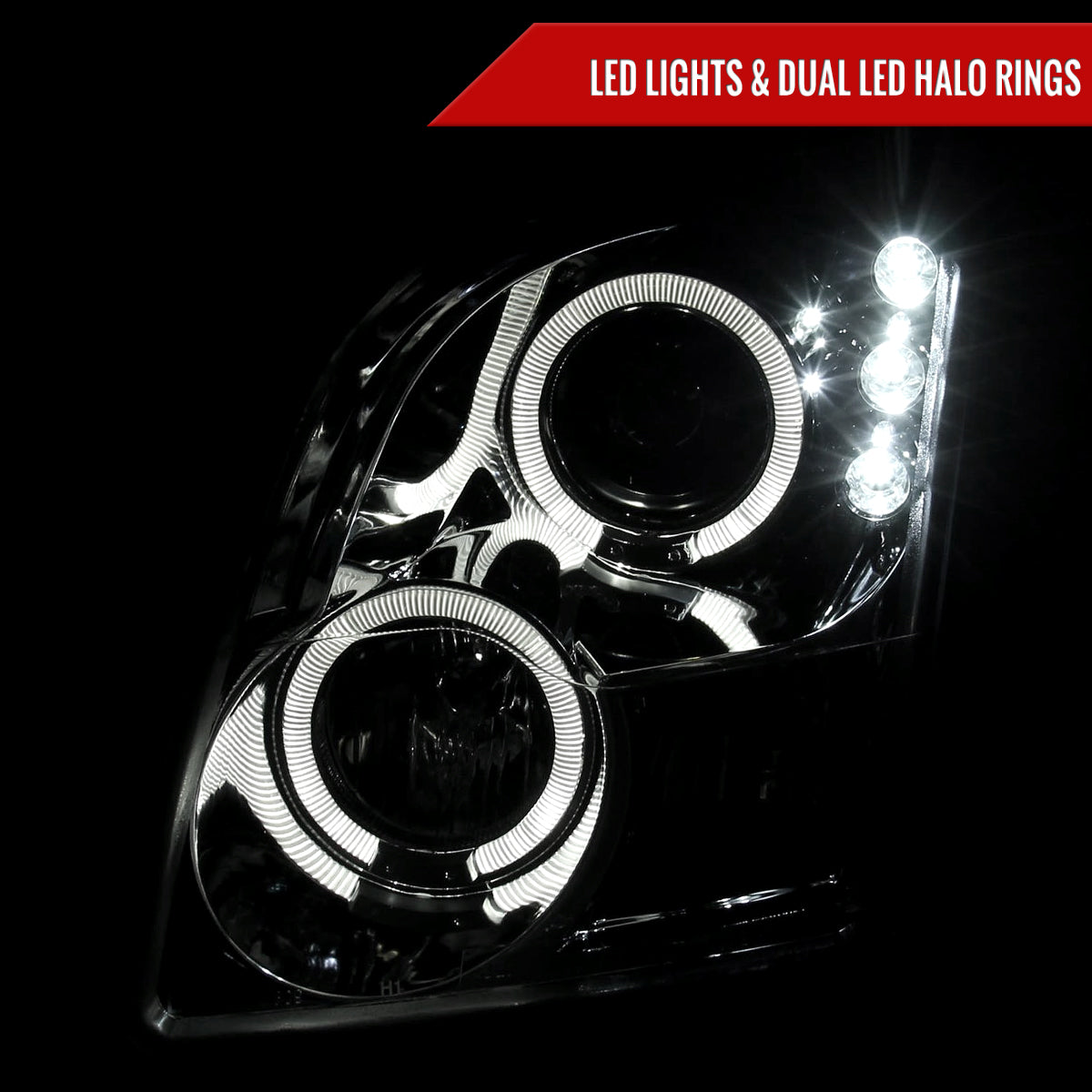 2006-2009 Ford Fusion Dual Halo Projector Headlights (Chrome Housing/Clear Lens)