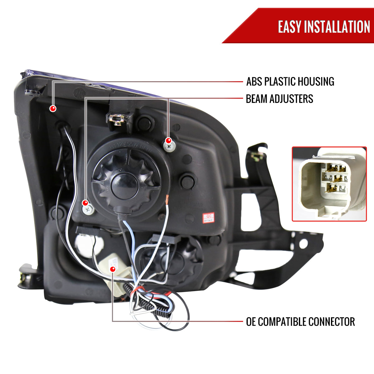 2006-2009 Ford Fusion Dual Halo Projector Headlights (Chrome Housing/Clear Lens)
