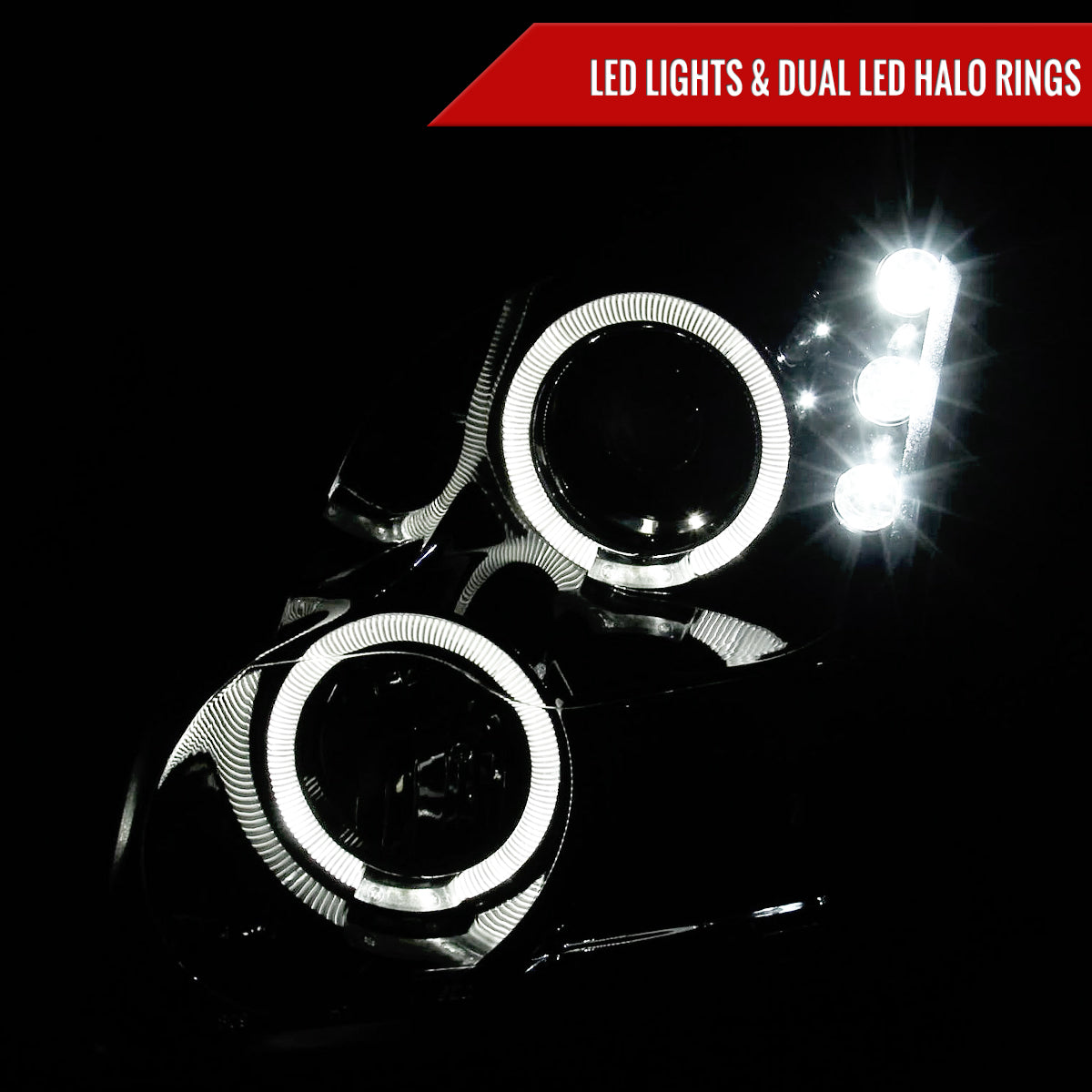 2006-2009 Ford Fusion Dual Halo Projector Headlights (Glossy Black Housing/Smoked Lens)