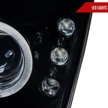 2006-2009 Ford Fusion Dual Halo Projector Headlights (Glossy Black Housing/Smoked Lens)