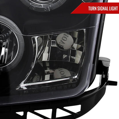 2006-2009 Ford Fusion Dual Halo Projector Headlights (Glossy Black Housing/Smoked Lens)