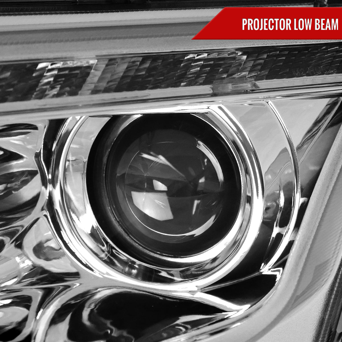 2010-2012 Ford Fusion Projector Headlights w/ LED Light Strip (Chrome Housing/Clear Lens)