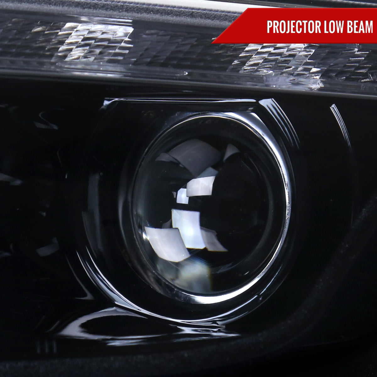 2010-2012 Ford Fusion Projector Headlights w/ LED Light Strip (Glossy Black Housing/Smoked Lens)