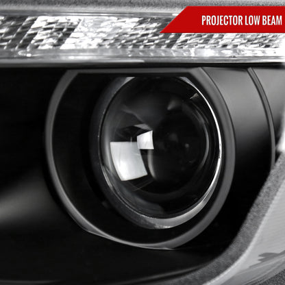 2010-2012 Ford Fusion Projector Headlights w/ LED Light Strip (Matte Black Housing/Clear Lens)
