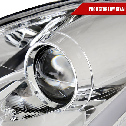 2003-2007 Infiniti G35 Coupe LED Bar Projector Headlights w/ Sequential Turn Signals (Chrome Housing / Clear Lens)