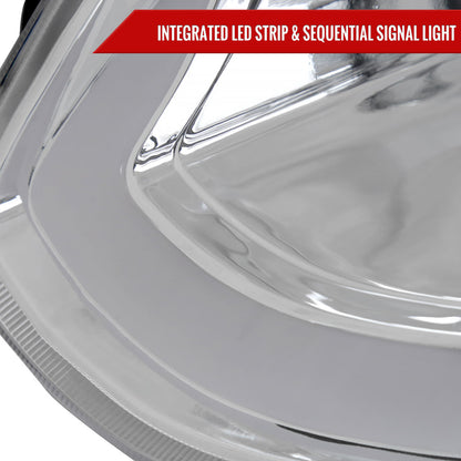 2003-2007 Infiniti G35 Coupe LED Bar Projector Headlights w/ Sequential Turn Signals (Chrome Housing / Clear Lens)