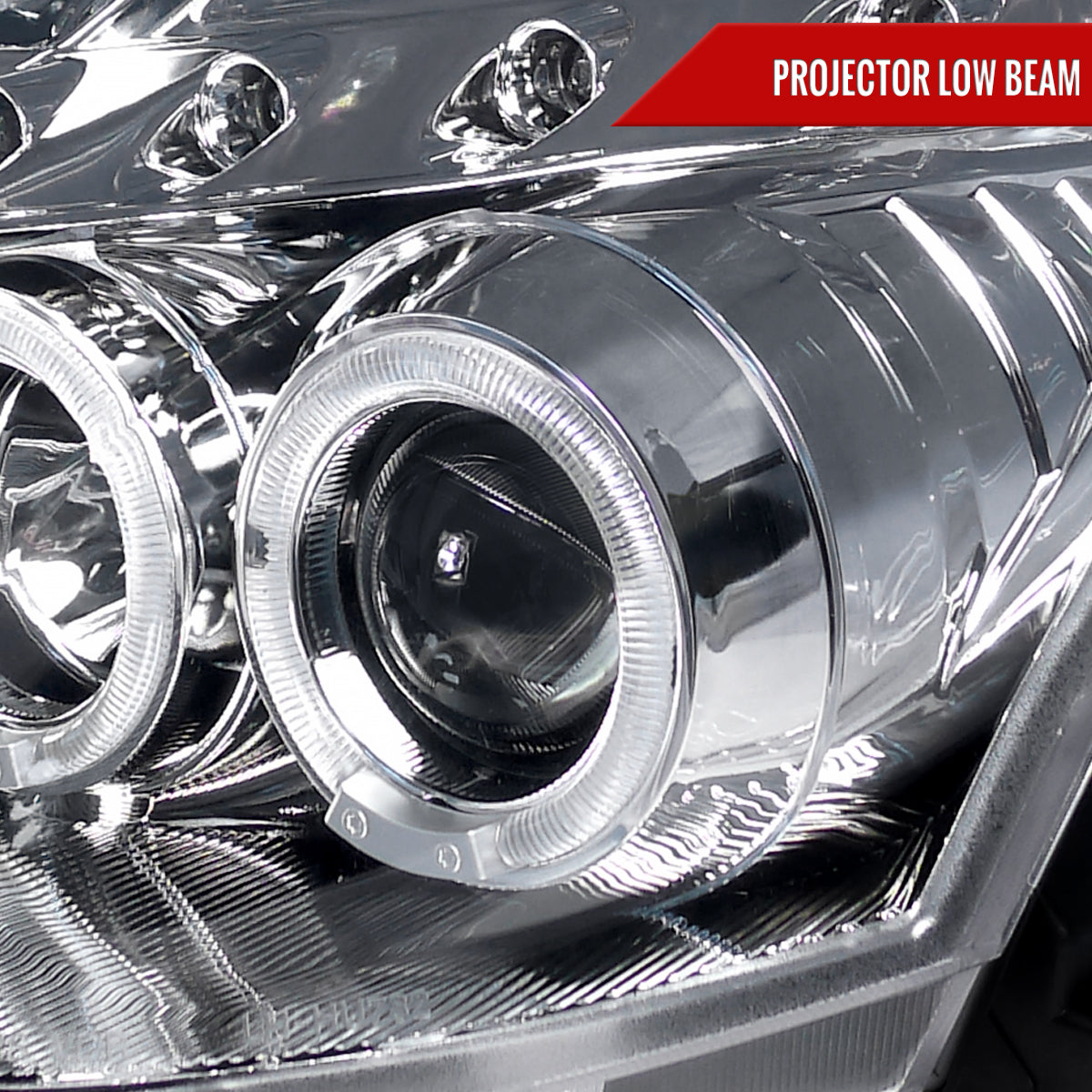 2003-2007 Infiniti G35 Coupe Dual Halo Projector Headlights (Chrome Housing / Clear Lens)