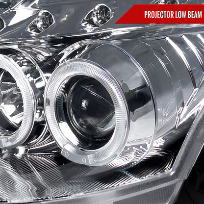 2003-2007 Infiniti G35 Coupe Dual Halo Projector Headlights (Chrome Housing / Clear Lens)