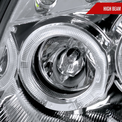 2003-2007 Infiniti G35 Coupe Dual Halo Projector Headlights (Chrome Housing / Clear Lens)