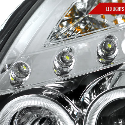 2003-2007 Infiniti G35 Coupe Dual Halo Projector Headlights (Chrome Housing / Clear Lens)