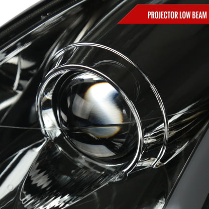2003-2007 Infiniti G35 Coupe LED Bar Projector Headlights w/ Sequential Turn Signals (Chrome Housing / Smoked Lens)