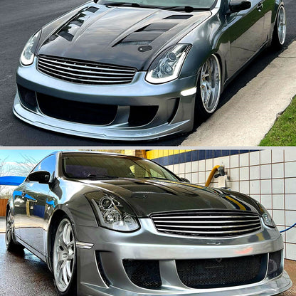 2003-2007 Infiniti G35 Coupe LED Bar Projector Headlights w/ Sequential Turn Signals (Chrome Housing / Smoked Lens)