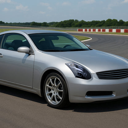 2003-2007 Infiniti G35 Coupe Dual Halo Projector Headlights (Glossy Black Housing / Smoked Lens)