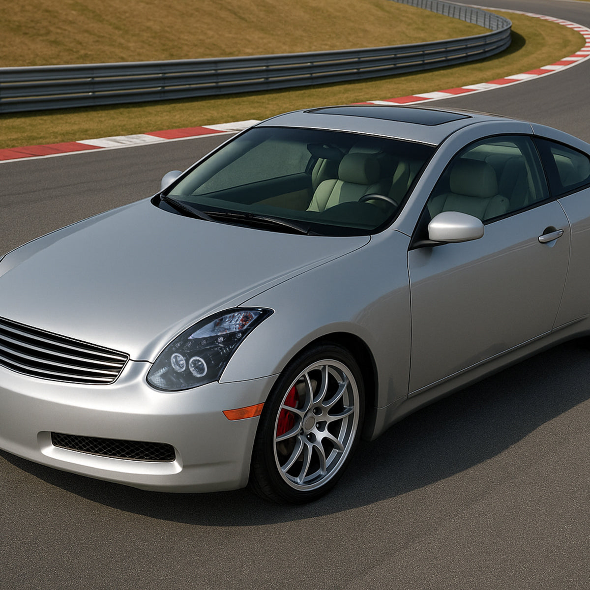 2003-2007 Infiniti G35 Coupe Dual Halo Projector Headlights (Glossy Black Housing / Smoked Lens)