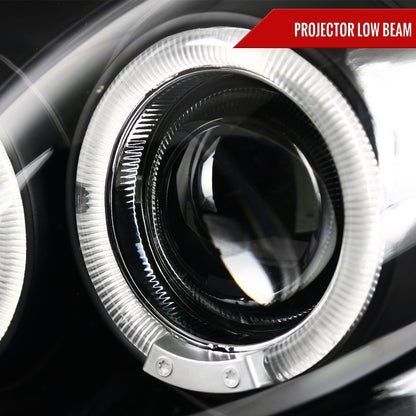 2003-2007 Infiniti G35 Coupe Dual Halo Projector Headlights (Matte Black Housing / Clear Lens)