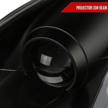 2003-2007 Infiniti G35 Coupe LED Bar Projector Headlights w/ Sequential Turn Signals (Black Housing / Smoked Lens)