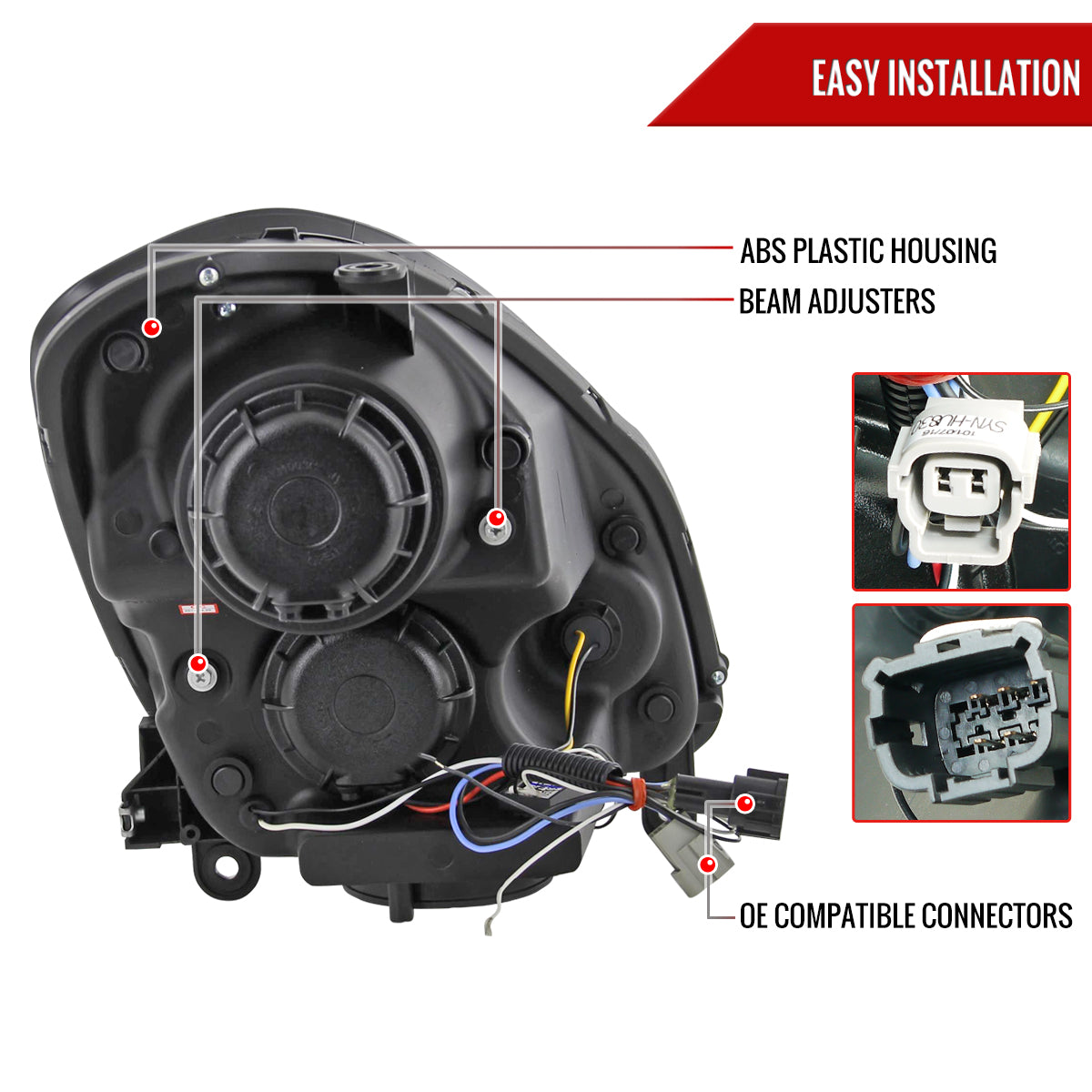 2005-2006 Infiniti G35 Sedan Halo Projector Headlights (Chrome Housing/Clear Lens)