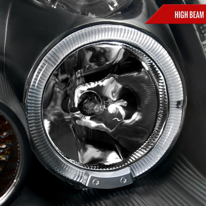 2005-2006 Infiniti G35 Sedan Halo Projector Headlights w/ SMD LED Light Strip (Matte Black Housing/Clear Lens)