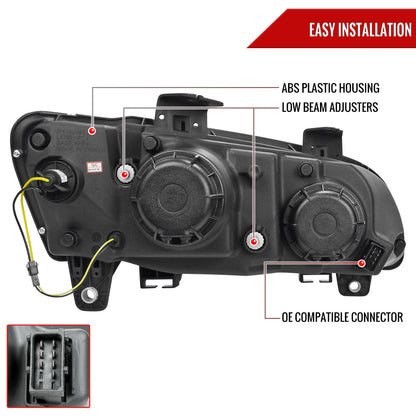 2008-2009 Pontiac G8 LED Bar Projector Headlights (Chrome Housing/Clear Lens)