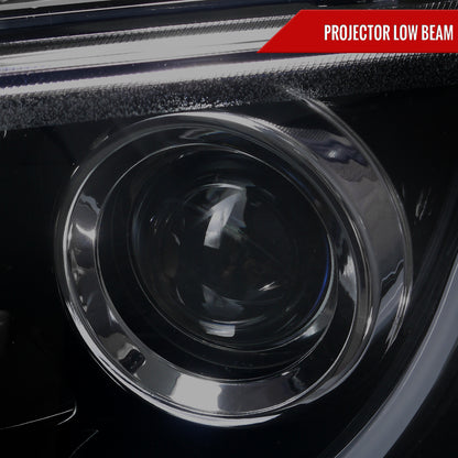 2008-2009 Pontiac G8 LED Bar Projector Headlights (Glossy Black Housing/Smoked Lens)
