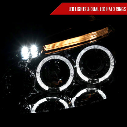 2006-2008 Volkswagen Golf Rabbit/ 2006-2010 Jetta Dual Halo Projector Headlights (Chrome Housing/Clear Lens)