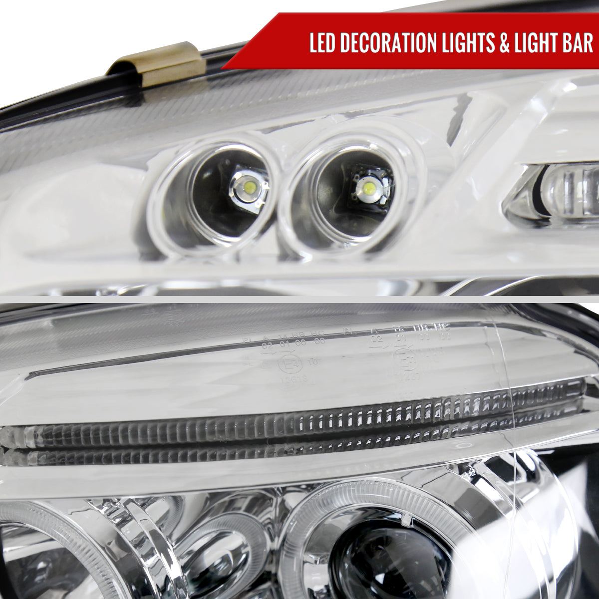 2006-2008 Volkswagen Golf Rabbit/ 2006-2010 Jetta Dual Halo Projector Headlights (Chrome Housing/Clear Lens)